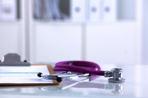 Clipboard and stethoscope